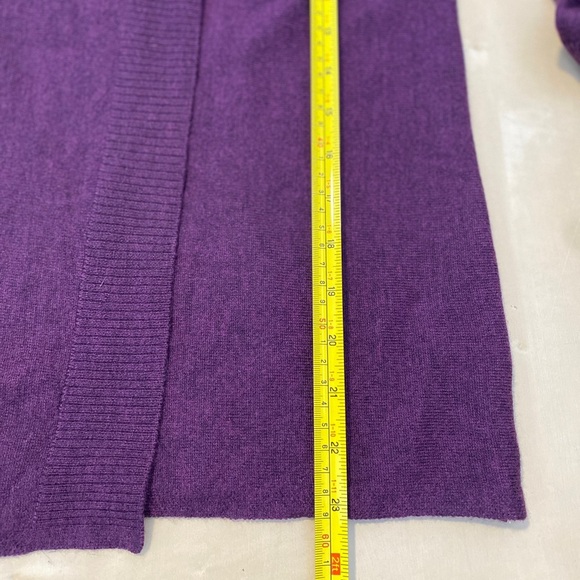 Ellen Tracy 100% Fine Merino Wool Medium M Beet Purple Cowl Neck Sweater Button - Picture 4 of 8